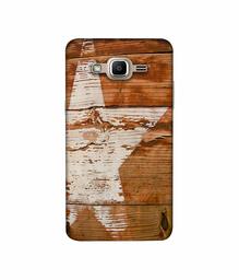 Amazon Brand - Solimo Designer Star Impression On Wood 3D Printed Hard Back Case Mobile Cover for Samsung Galaxy J2 Prime