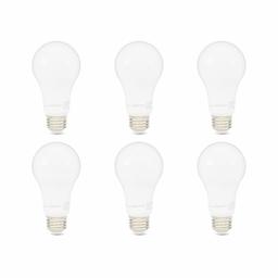 Ampoule LED A19 à intensité variable, durée de vie de 10 000 heures 100 watts 6-Pack Blanc clair