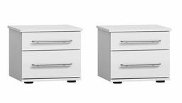 Amazon Brand - Movian Lahn 2-Drawer Nightstand (Set of 2), 45 x 36cm, Alpine White Colour