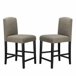 Amazon Brand – Ravenna Home Modern Counter Stool with Back, 38 Inch Height, Grey, Set of 2