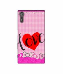 Amazon Brand - Solimo Designer Love Print On Cloth Pattern 3D Printed Hard Back Case Mobile Cover for Sony Xperia XZ Dual