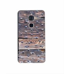 Amazon Brand - Solimo Designer Wooden Blocks Check 3D Printed Hard Back Case Mobile Cover for LeTV Le 2