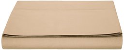 AmazonBasics Flat Sheet Polycotton Thread Count 200, light brown, 180 x 290 + 10 cm