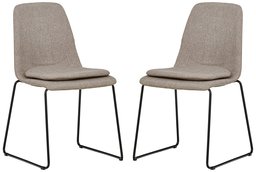 Amazon Brand – Rivet Brianna Mid-Century Modern Kitchen Dining Room Set of 2 Removable Cushion Chairs, 34.2 Inch Height, Grey