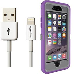 Otterbox Defender Series Case for iPhone 6 and AmazonBasics Lightning Cable (6-Feet) Pack