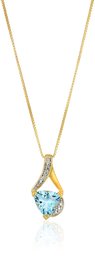 Sterling Silver Trillion-Cut Gemstone and Diamond Accent Pendant Necklace, 18