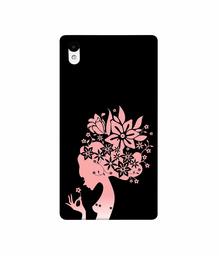 Amazon Brand - Solimo Designer Pink Color Lady Vector 3D Printed Hard Back Case Mobile Cover for Sony Xperia Z2