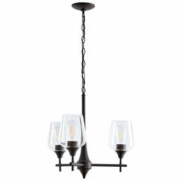 Stone & Beam Modern Steel-Framed Pendant with Blown-Glass Shades, 19