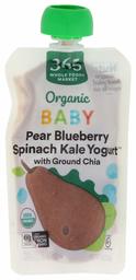 365 EVERYDAY VALUE Organic Pear Blueberry Spinach Kale Yogurt Chia Baby Food, 4 OZ