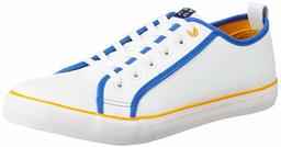 Amazon Brand - House & Shields Men's White/Blue PU Sneakers-11 UK (45 EU) (12 US) (AZ-HS-011)