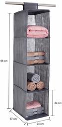 Amazon Brand - Solimo Fabric Hanging Shelf Organiser, Grey