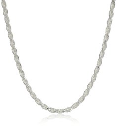 Amazon Essentials Sterling Silver Diamond Cut Rope Chain Necklace, 30