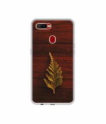 Amazon Brand - Solimo Designer Leaf on Wood UV Printed Soft Back Case Mobile Cover for Oppo A5s