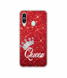 Amazon Brand - Solimo Designer Queen On Red Glitter UV Printed Soft Back Case Mobile Cover for Samsung Galaxy M40