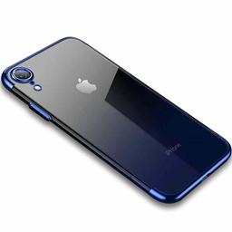 Amazon Brand - Solimo Electroplated Mobile Cover (Soft & Flexible Back case), for Apple iPhone XR (Electric Blue)