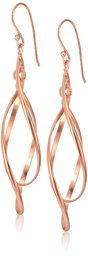 Amazon CollectionPlata de ley Doble elongated-oval Twist FrancÃ©s Alambre arete