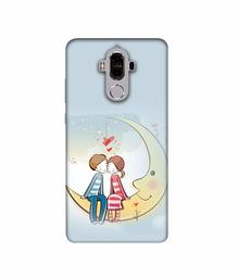 Amazon Brand - Solimo Designer Couple Sitting On Moon 3D Printed Hard Back Case Mobile Cover for Huawei Mate 9