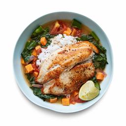 Amazon Meal Kits, Seared Tilapia with Tamarind-Miso Broth & Sweet Potatoes