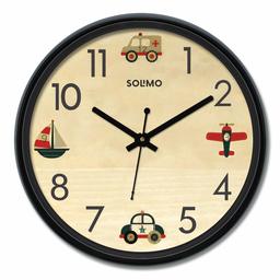 Amazon Brand - Solimo 12-inch Wall Clock - Travelbug (Silent Movement)