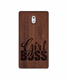 Amazon Brand - Solimo Designer Girl Boss On Wood 3D Printed Hard Back Case Mobile Cover for Nokia 3