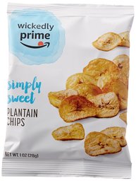 Wickedly Prime Plantain Chips, Simple & Slightly Sweet, Snack Pack, 1 Ounce