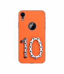 Amazon Brand - Solimo Designer Number Ten 3D Printed Hard Back Case Mobile Cover for Apple iPhone XR (Logo Cut)