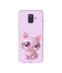 Amazon Brand - Solimo Designer Cute Pink Cat 3D Printed Hard Back Case Mobile Cover for Samsung Galaxy A6