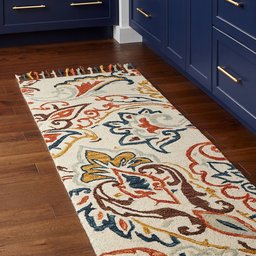 Amazon Brand – Stone & Beam Swirling Paisley Farmhouse Motif Wool Runner Rug, 2' 6