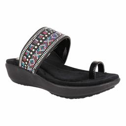 Teen Mix By Catwalk Women's Black Fashion Slippers-8 UK (40 EU) (10 US) (TM4286C_A)