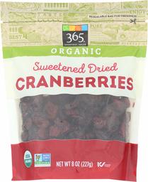 365 EVERYDAY VALUE Organic Dried Sweetened Cranberries, 8 OZ