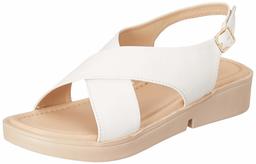 Flavia Women's White Fashion Sandals- 4 UK (36 EU) (5 US) (FL109/WTE)