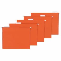 AmazonBasics Hanging File - Basic, 1/5 Tab, Orange, Letter, 25 per Box