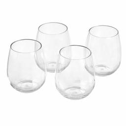 AmazonBasics - anteojos de tritan, Copas de vino sin tallo, 20 oz, Transparente, 591.47 mililitros, 1