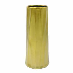 Amazon Brand – Rivet Mid-Century Metallic Stoneware Vase, 11.8