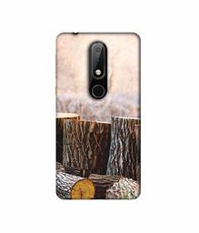 Amazon Brand - Solimo Designer Wood logs 3D Printed Hard Back Case Mobile Cover for Nokia 6.1 Plus