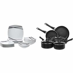 AmazonBasics 18-Piece Dinner Set for 6 People