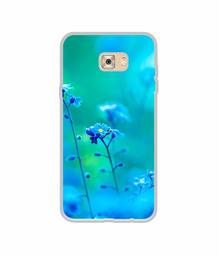 Amazon Brand - Solimo Designer Blue Flower UV Printed Soft Back Case Mobile Cover for Samsung Galaxy C7 Pro