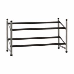 AmazonBasics Easy Assemble Shoe Rack - 2-Tier, Silver (Renewed)