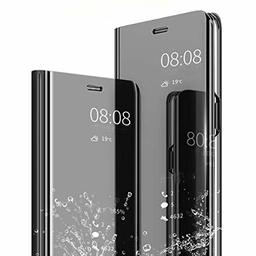 Amazon Brand - Solimo Protective Clear View flip Cover for Samsung Galaxy M20 (Black)