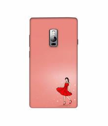 Amazon Brand - Solimo Designer Red Dress Lady 3D Printed Hard Back Case Mobile Cover for OnePlus 2