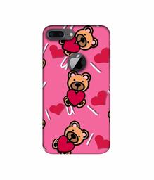 Amazon Brand - Solimo Designer Heart Holding Bear 3D Printed Hard Back Case Mobile Cover for Apple iPhone 8 Plus (with Logo Cut)