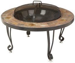 AmazonBasics 34-Inch Natural Stone Fire Pit Copper Accents