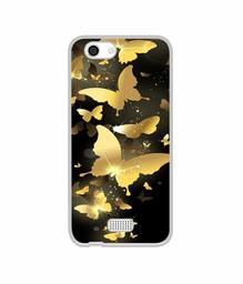 Amazon Brand - Solimo Designer Golden Butterfly Pattern UV Printed Soft Back Case Mobile Cover for Lyf C451