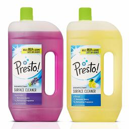 Amazon Brand - Presto! Disinfectant Surface Cleaner, Pack of 2 - 975 ml (Citrus & Lavender)