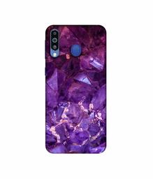 Amazon Brand - Solimo Designer Purpal Stone 3D Printed Hard Back Case Mobile Cover for Samsung Galaxy M21