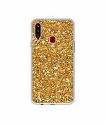 Amazon Brand - Solimo Designer Golden Sparkle UV Printed Soft Back Case Mobile Cover for Samsung Galaxy A20s