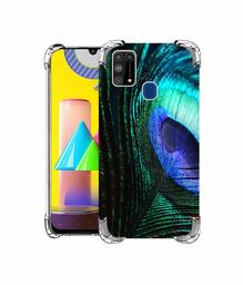 Amazon Brand - Solimo Designer Peacock Feather UV Printed Soft Back Case Mobile Cover for Samsung Galaxy M31