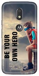 Amazon Brand - Solimo Designer Be Our Own Hero 3D Printed Hard Back Case Mobile Cover for Motorola Moto E3 Power