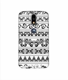 Amazon Brand - Solimo Designer Black Multi Patterns 3D Printed Hard Back Case Mobile Cover for Motorola Moto G4 Plus (with Logo Cut)