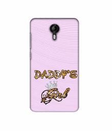 Amazon Brand - Solimo Designer Daddy's Girl in Glitter Pattern 3D Printed Hard Back Case Mobile Cover for Micromax Canvas Nitro 4G E455